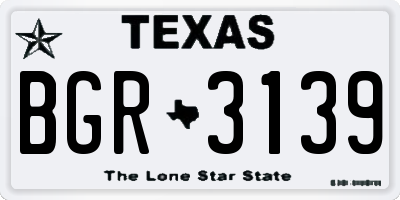 TX license plate BGR3139