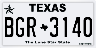 TX license plate BGR3140