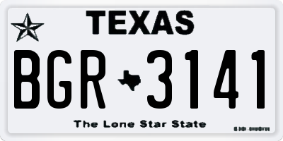 TX license plate BGR3141