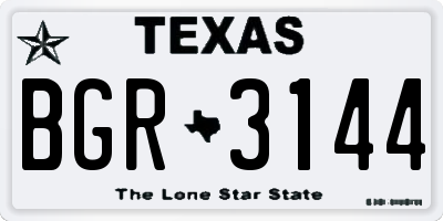 TX license plate BGR3144