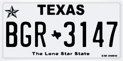 TX license plate BGR3147