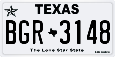 TX license plate BGR3148