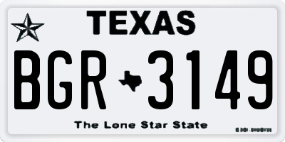TX license plate BGR3149