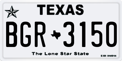 TX license plate BGR3150