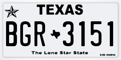 TX license plate BGR3151