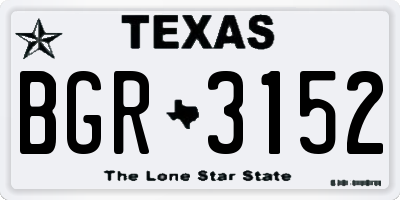 TX license plate BGR3152
