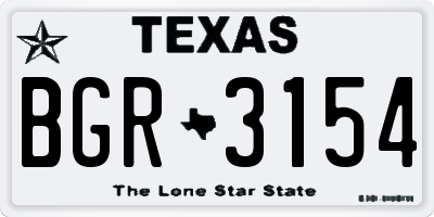 TX license plate BGR3154