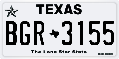TX license plate BGR3155
