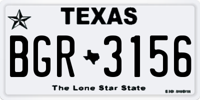 TX license plate BGR3156
