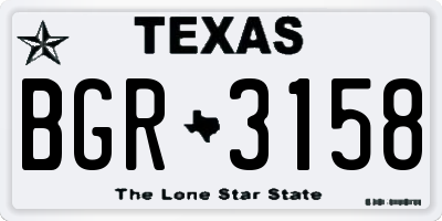 TX license plate BGR3158