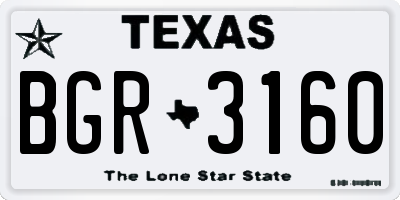 TX license plate BGR3160