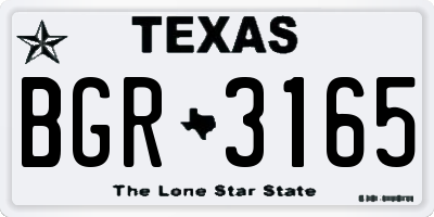 TX license plate BGR3165