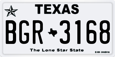 TX license plate BGR3168