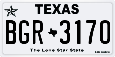 TX license plate BGR3170