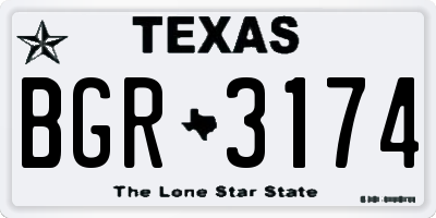 TX license plate BGR3174