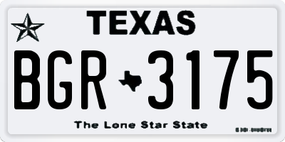 TX license plate BGR3175