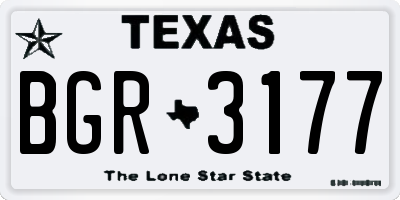 TX license plate BGR3177