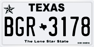 TX license plate BGR3178