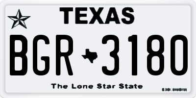 TX license plate BGR3180