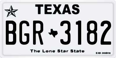 TX license plate BGR3182