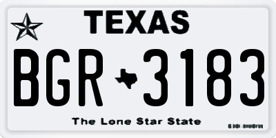 TX license plate BGR3183