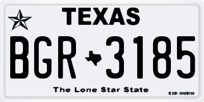 TX license plate BGR3185