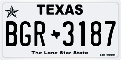 TX license plate BGR3187