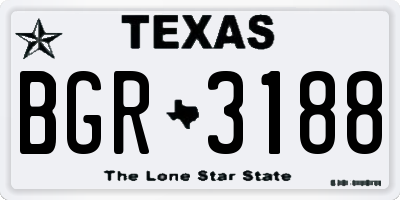 TX license plate BGR3188