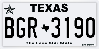 TX license plate BGR3190