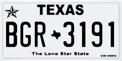 TX license plate BGR3191