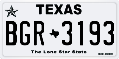 TX license plate BGR3193