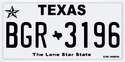TX license plate BGR3196
