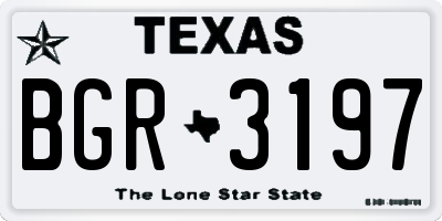 TX license plate BGR3197