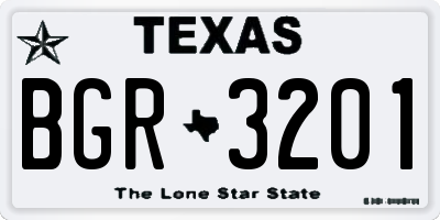 TX license plate BGR3201