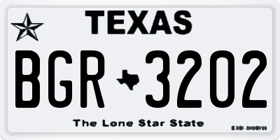 TX license plate BGR3202