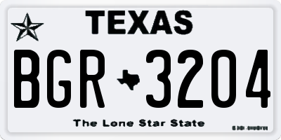 TX license plate BGR3204