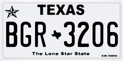 TX license plate BGR3206