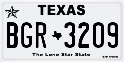 TX license plate BGR3209