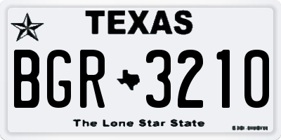 TX license plate BGR3210