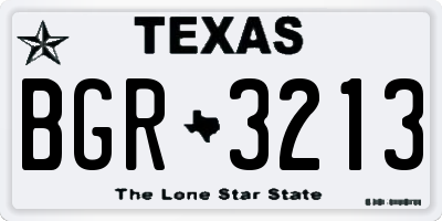 TX license plate BGR3213