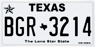 TX license plate BGR3214