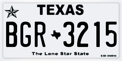 TX license plate BGR3215