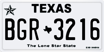 TX license plate BGR3216