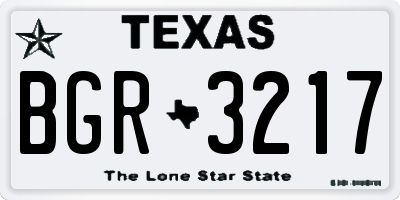 TX license plate BGR3217