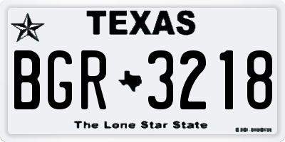 TX license plate BGR3218