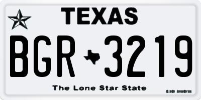 TX license plate BGR3219