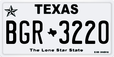 TX license plate BGR3220