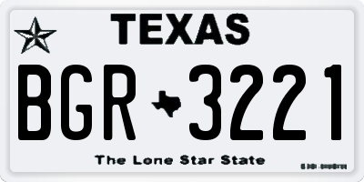 TX license plate BGR3221