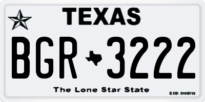 TX license plate BGR3222