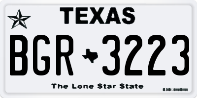 TX license plate BGR3223
